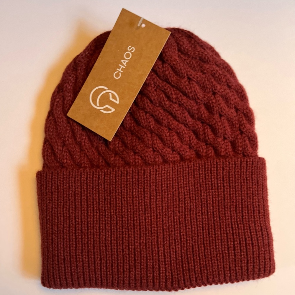 Chaos Women’s Cuff Cable Knit Light Red wine Beanie - One size